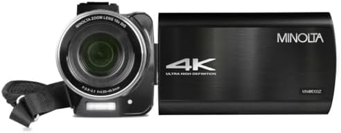 Minolta 4K Ultra HD Camcorder with 3.5-inch Touchscreen – 10x Optical Zoom, 28MP Photos, Digital Stabilizer, Accessory Shoe Mount, Time Lapse, Face Detection, 32GB Card, Remote Control (Black) - Image 4