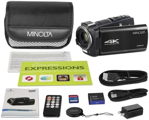 Minolta 4K Ultra HD Camcorder with 3.5-inch Touchscreen – 10x Optical Zoom, 28MP Photos, Digital Stabilizer, Accessory Shoe Mount, Time Lapse, Face Detection, 32GB Card, Remote Control (Black) - Image 7
