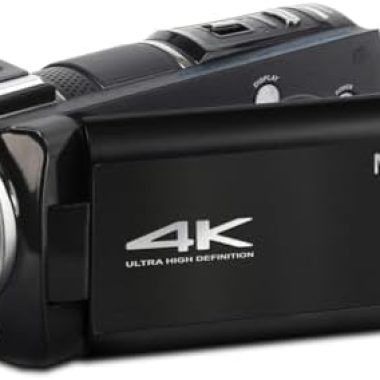 Minolta 4K Ultra HD Camcorder with 3.5-inch Touchscreen – 10x Optical Zoom, 28MP Photos, Digital Stabilizer, Accessory Shoe Mount, Time Lapse, Face Detection, 32GB Card, Remote Control (Black)