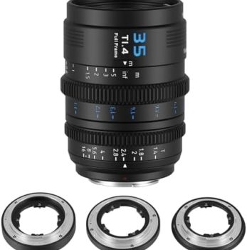 SIRUI VP-1 Vision Prime 1 T1.4 Full Frame Cine Lens, 35mm Manual Focus Cinema Lens with Pre-Installed E Mount, Interchangeable RF/Z/L Mounts (Black)