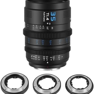SIRUI VP-1 Vision Prime 1 T1.4 Full Frame Cine Lens, 35mm Manual Focus Cinema Lens with Pre-Installed E Mount, Interchangeable RF/Z/L Mounts (Black)